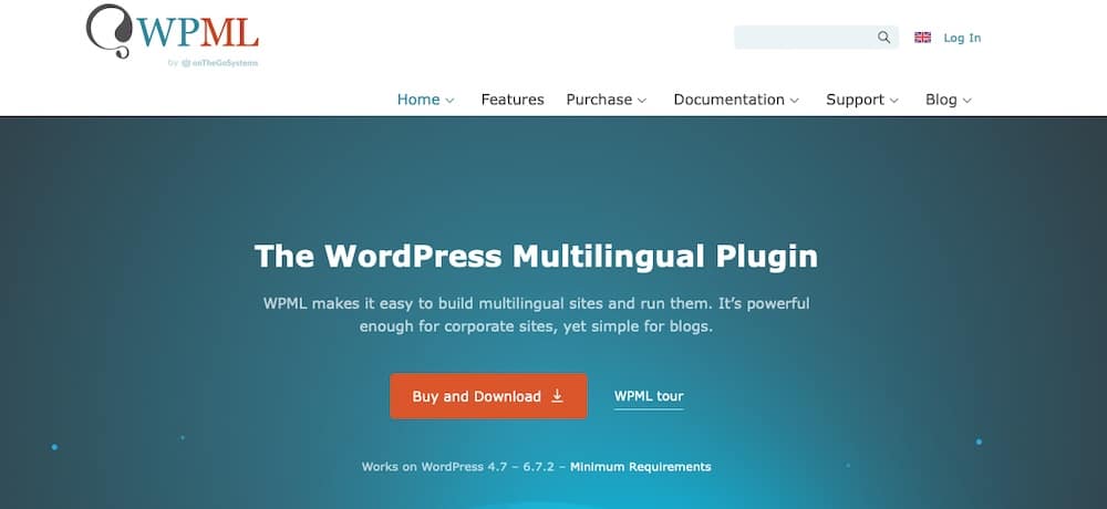 A screenshot of the WPML website.