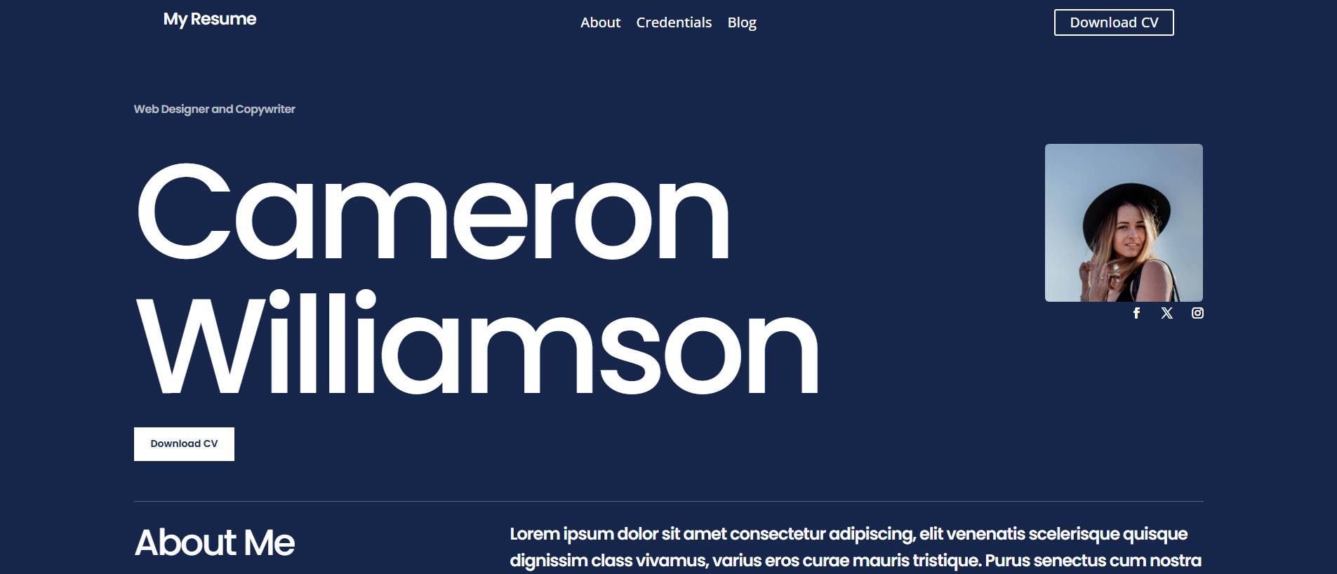 Business Consultant CV Layout for Tutorial