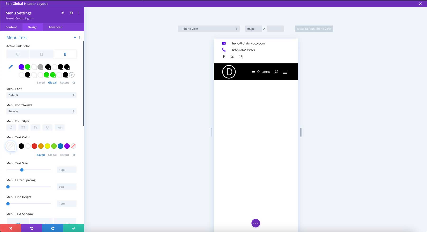 crypto starter site for Divi