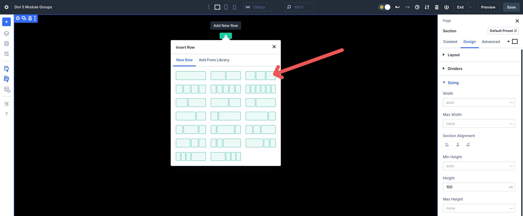 module groups in Divi 5