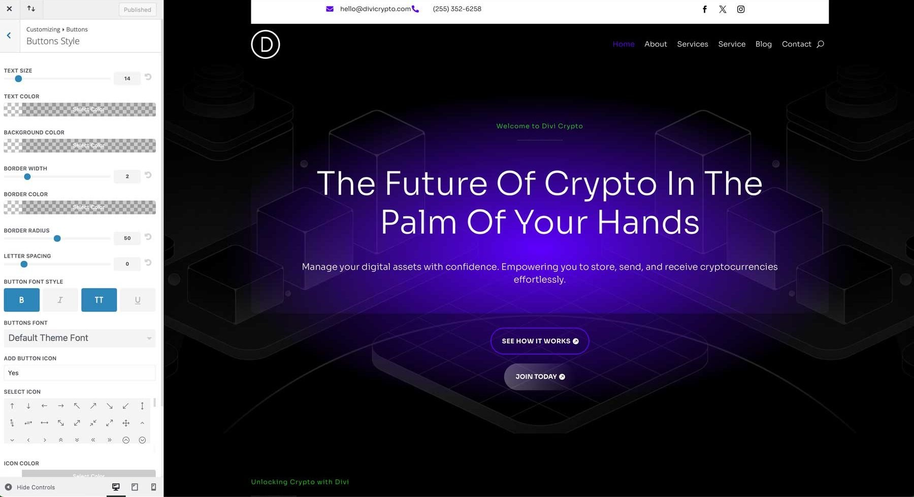 crypto starter site for Divi