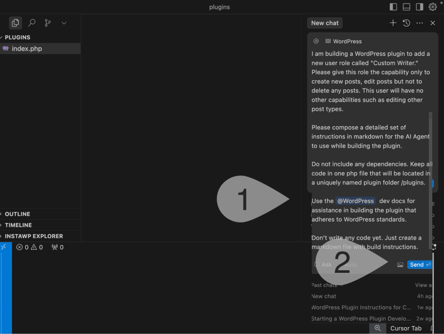 Using Cursor Ask mode