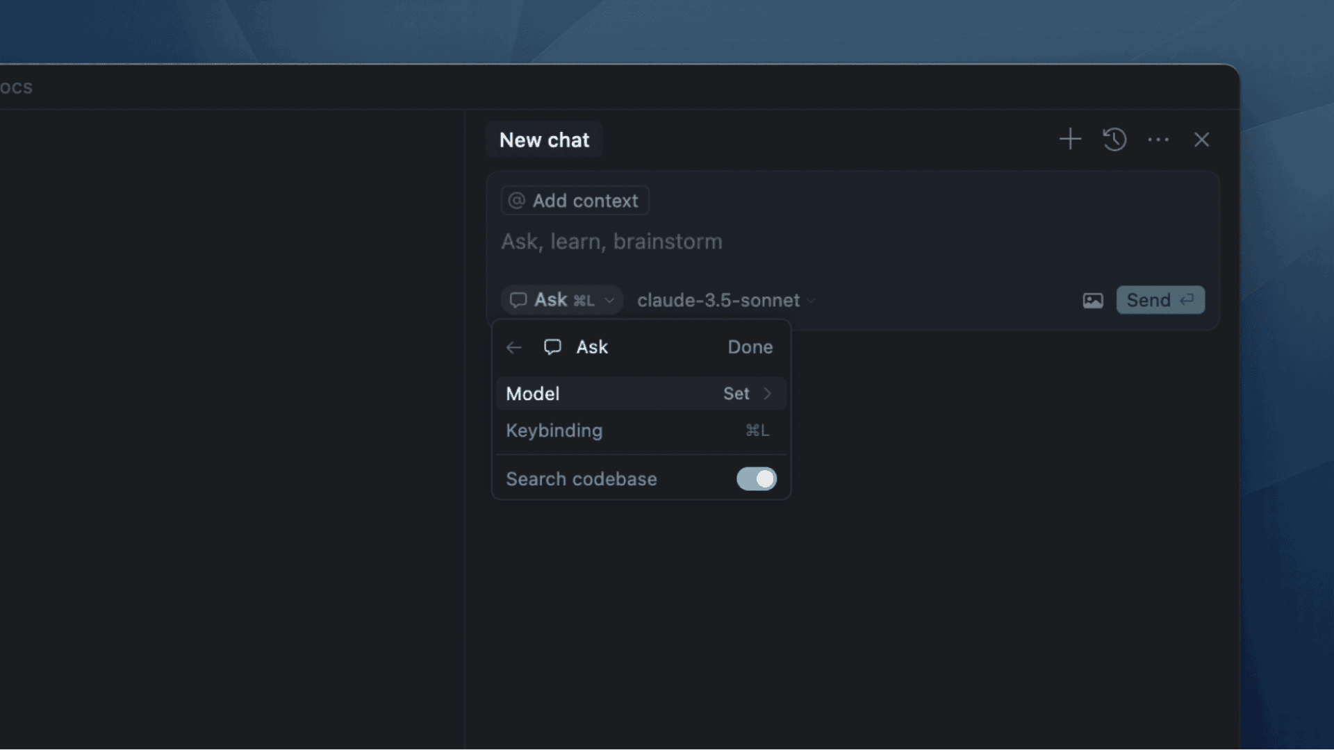 Cursor chat mode