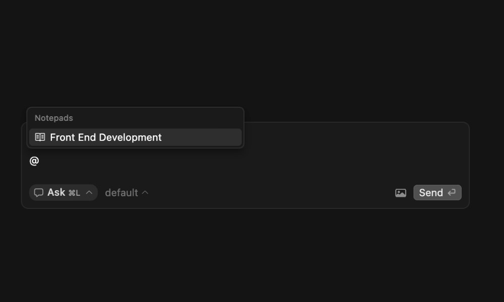 Referencing Notepad content in Cursor chat
