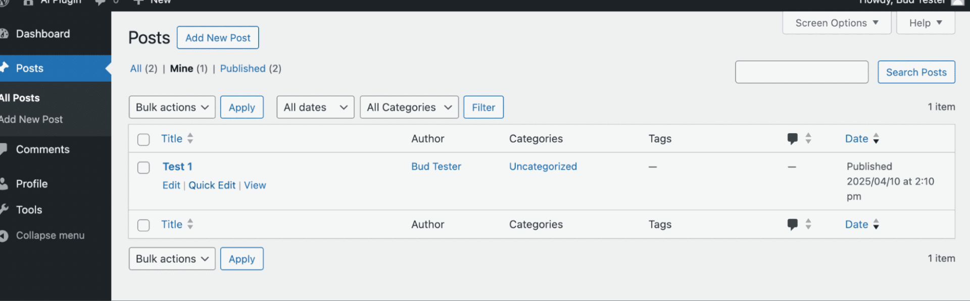 Debugging the plugin