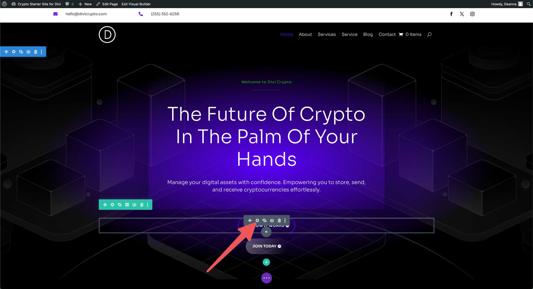crypto starter site for Divi