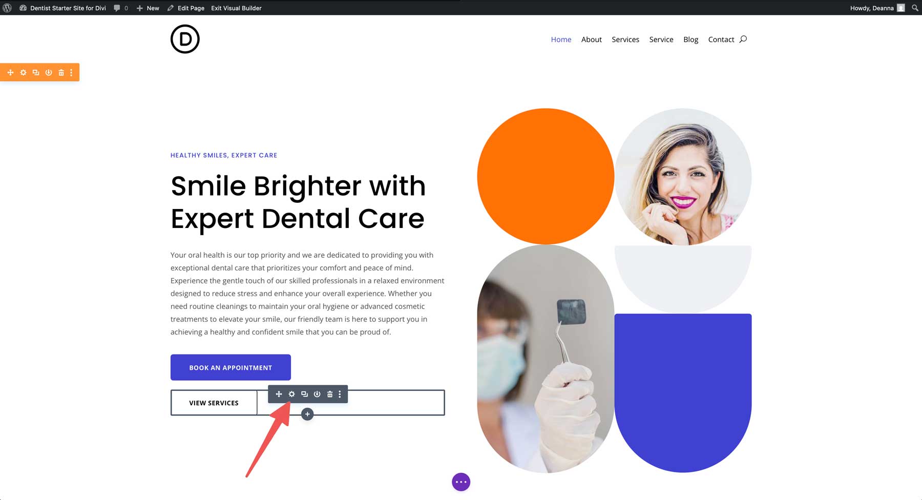 Dentist starter site for Divi
