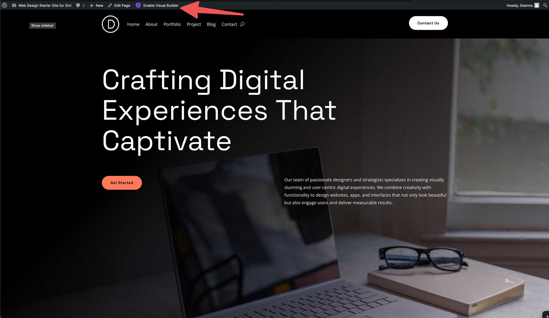 Web Design starter site for Divi