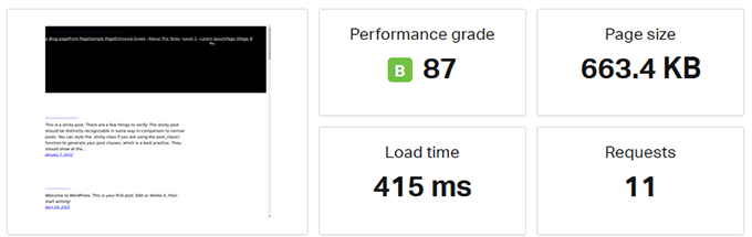 Google Cloud page speed test