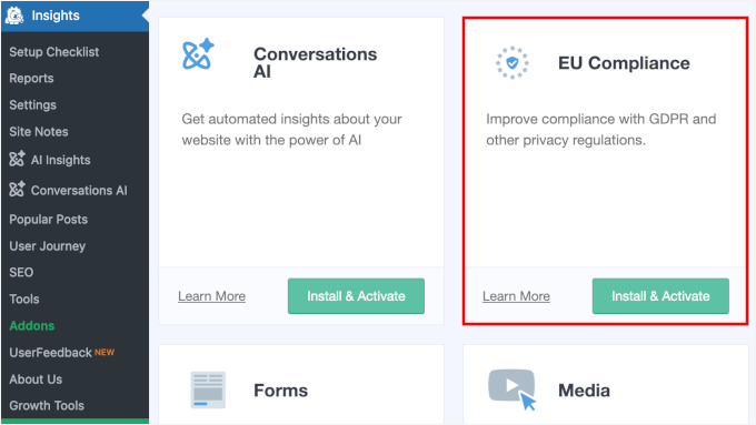 MonsterInsights EU compliance addon