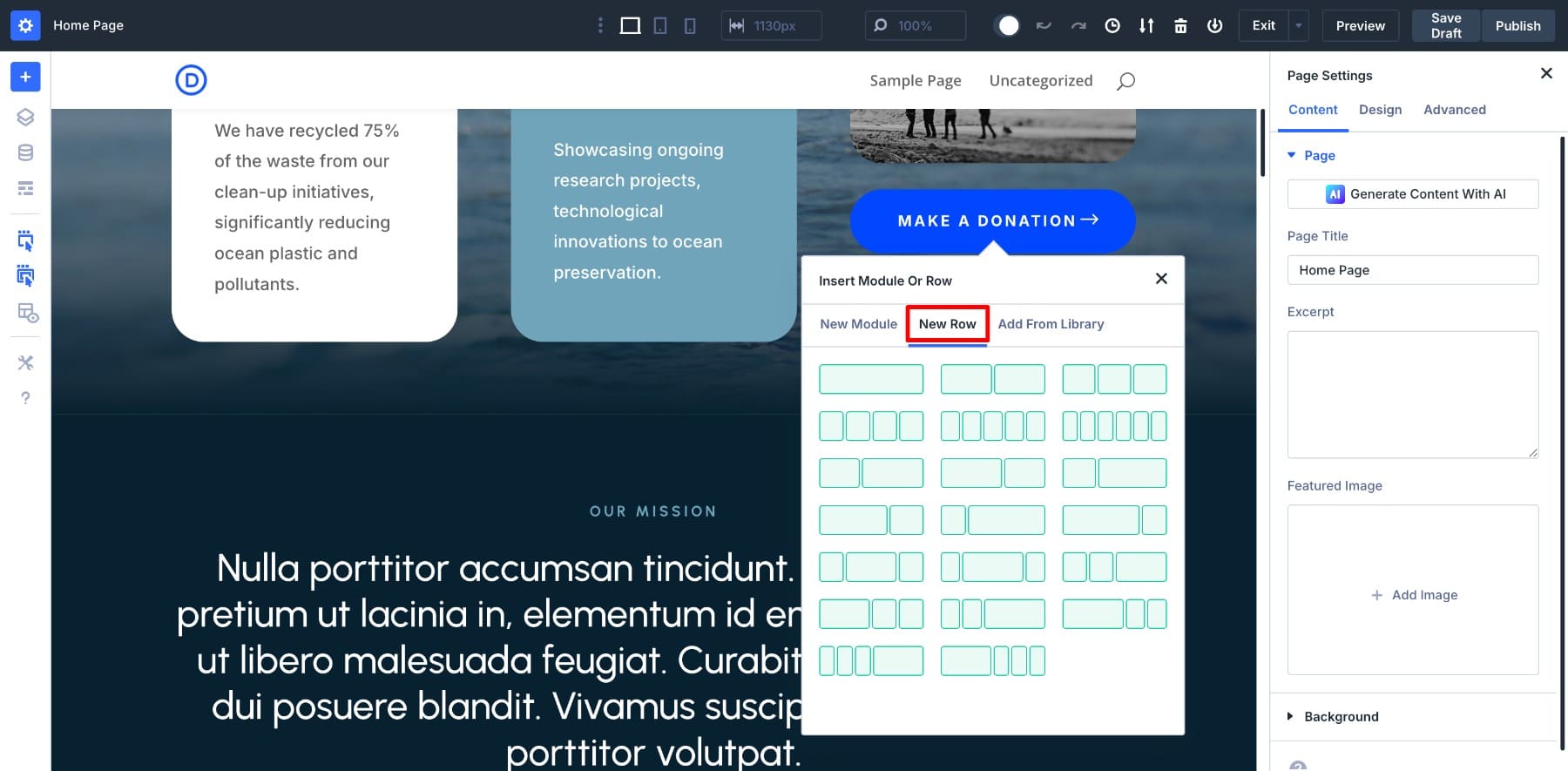 adding a nested row