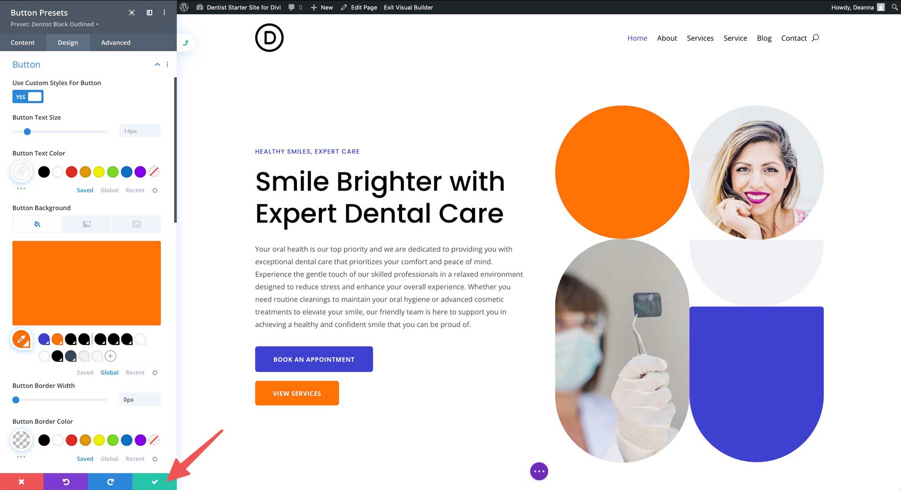 Dentist starter site for Divi