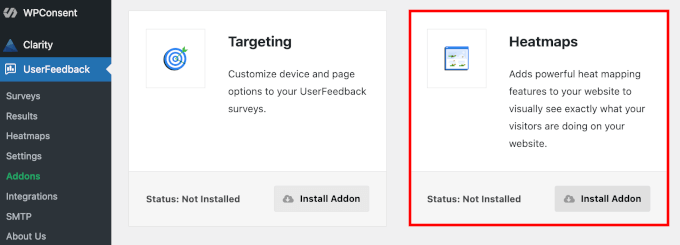 Installing UserFeedback's Heatmaps addon