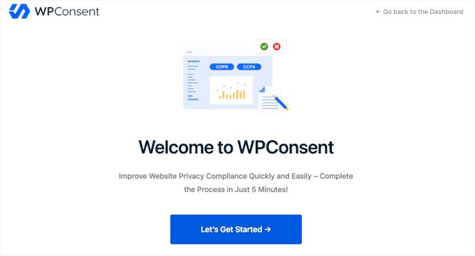 WPConsent's setup wizard