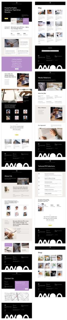 PR Firm starter site for Divi