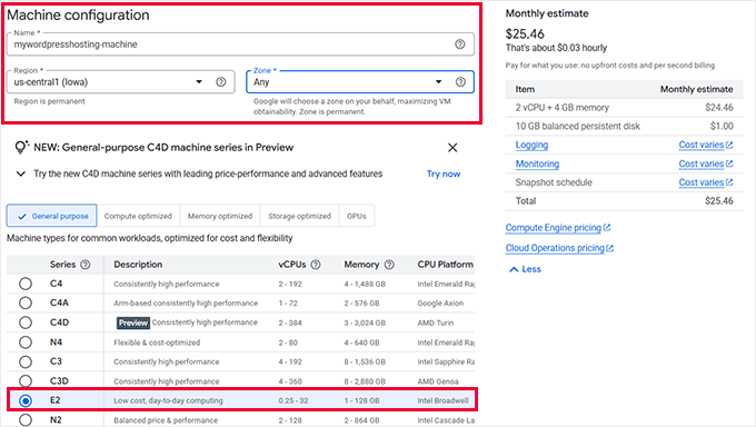 Configure virtual machine