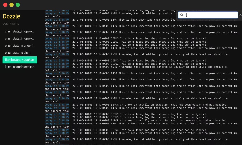 Dozzle Docker logs viewer