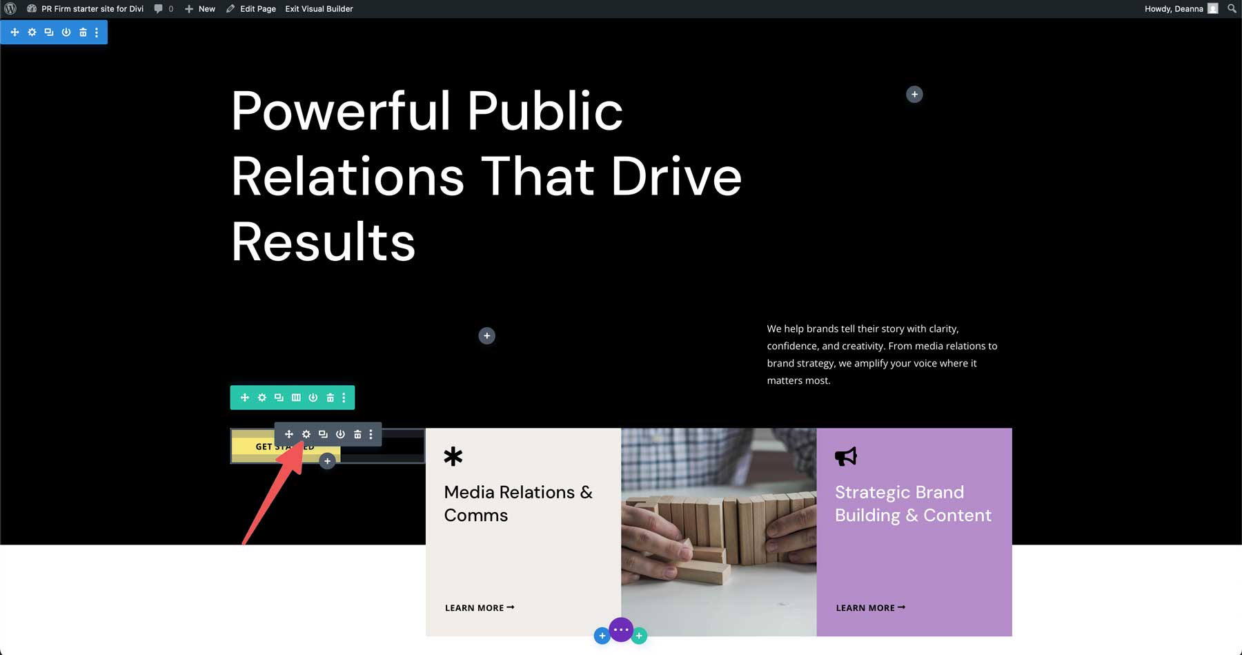 PR Firm starter site for Divi