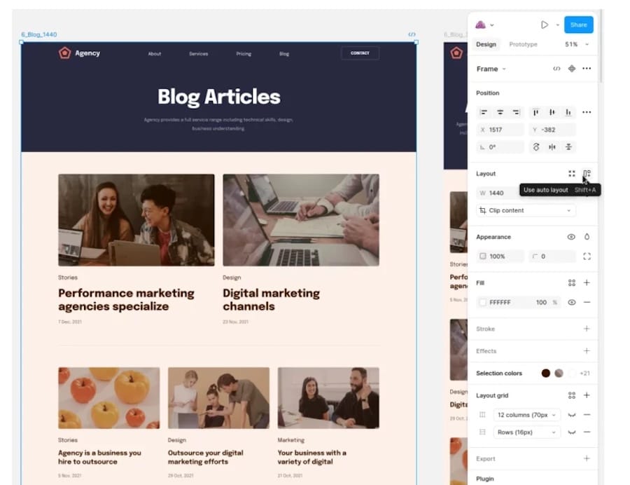 Turn on auto layout in Figma.