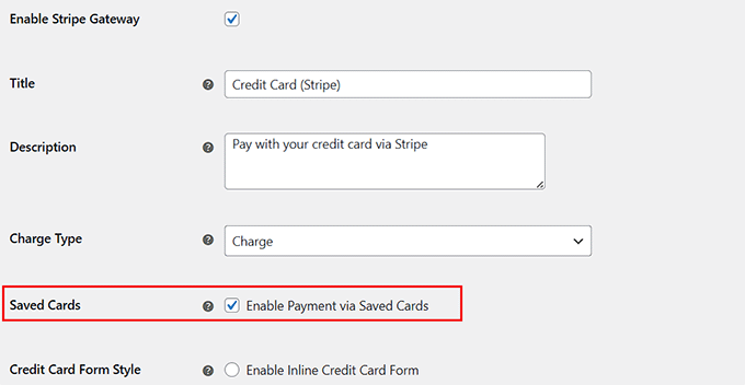 Save card info in Stripe