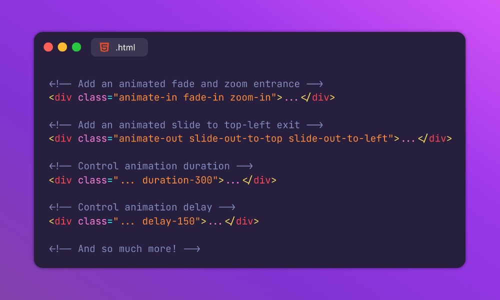 Tailwind Animate CSS examples
