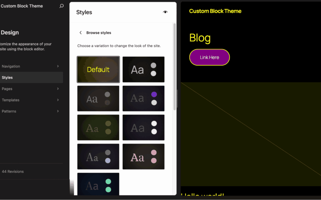 Customized styling for WordPress block topics the usage of a kid theme