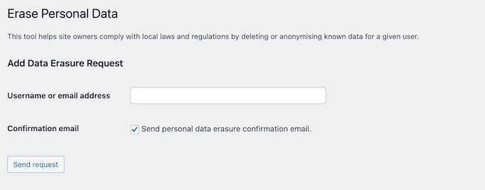 Notifying users and customers automatically when you delete their private data