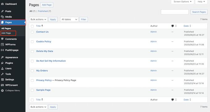 How to add a new page to your WordPress blog or website