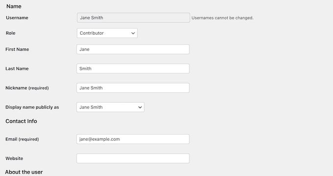 How to update a user's profile using the built-in tools