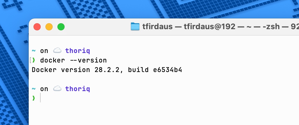 Docker version check in Terminal