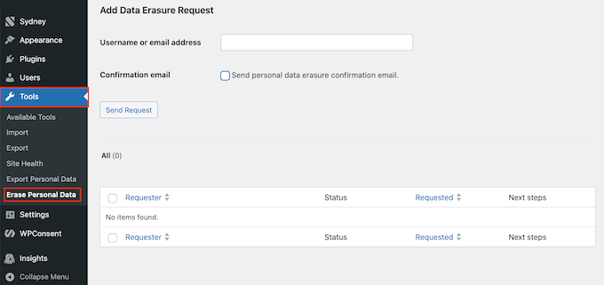 How to delete user data upon request 