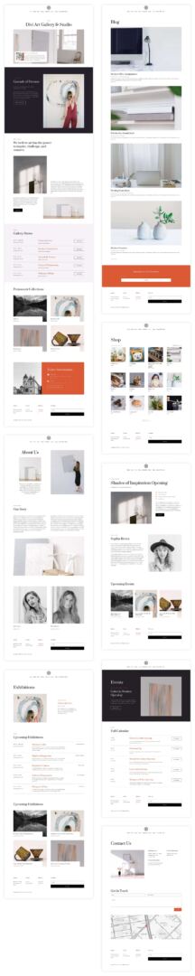 Art Gallery starter site for Divi