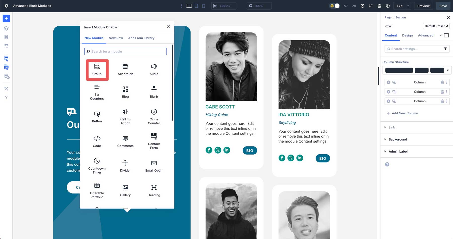 Divi 5 Module Groups