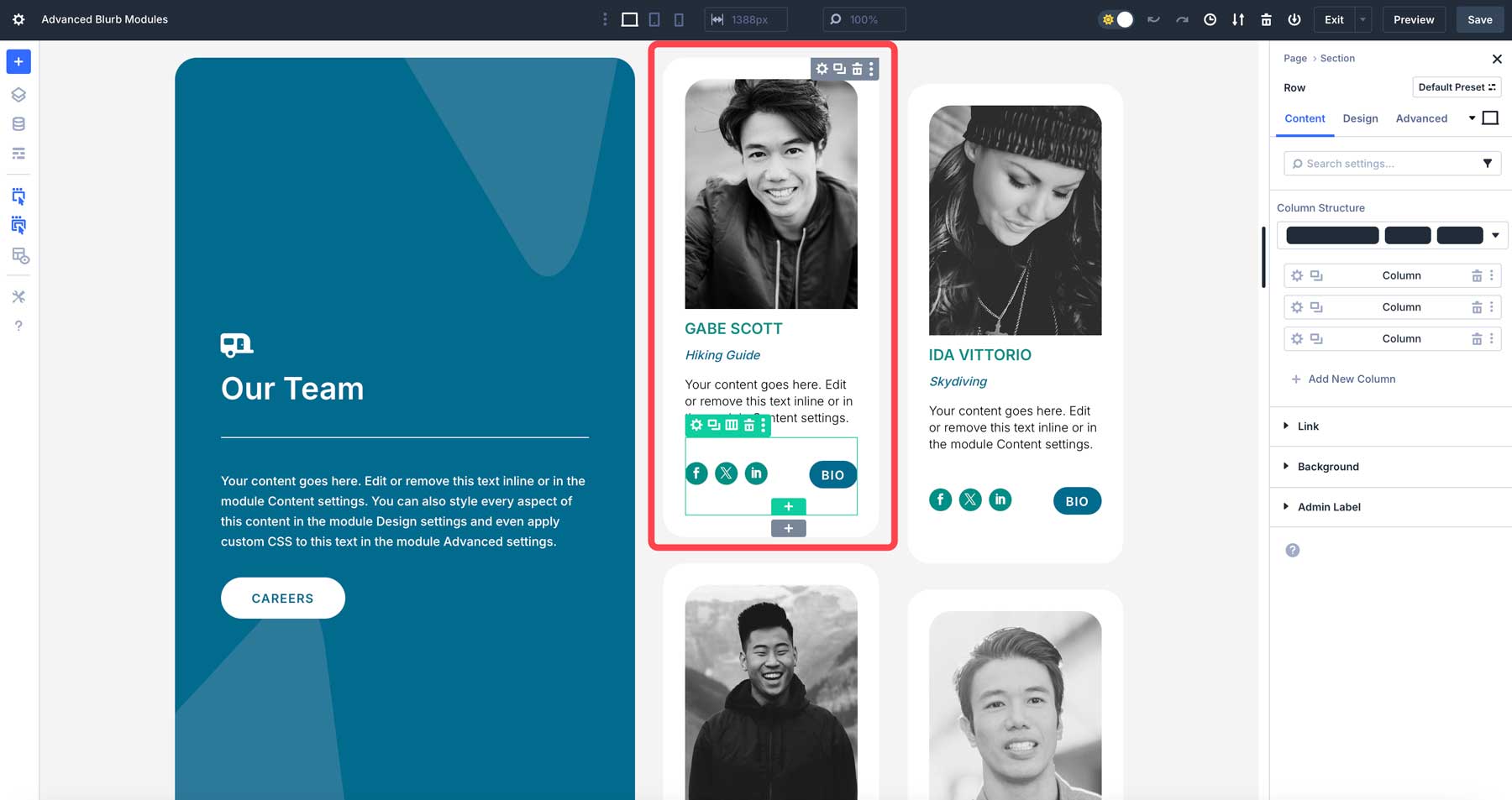 advanced card layouts in Divi 5