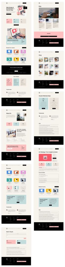 online courses starter site for Divi