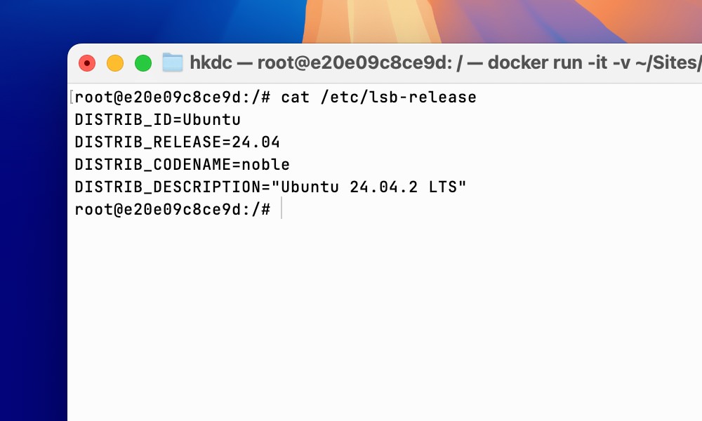 Ubuntu Linux shell in Docker