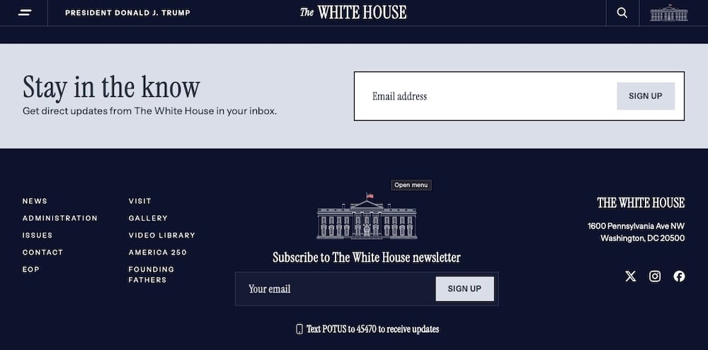 The White House website