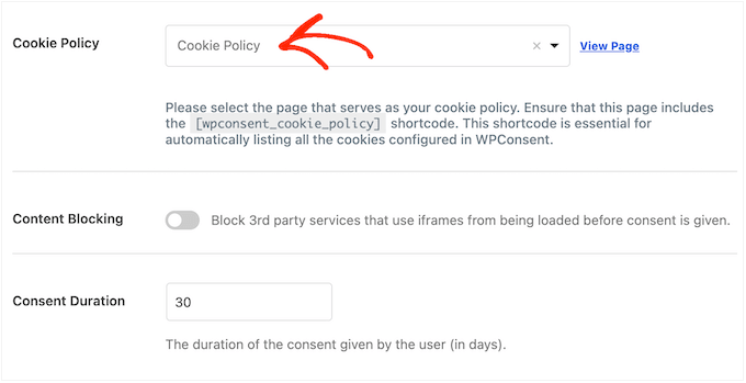 The WPConsent cookie consent plugin for WordPress