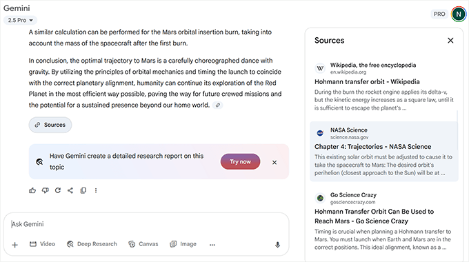 Gemini is better at research with sources cited from the web