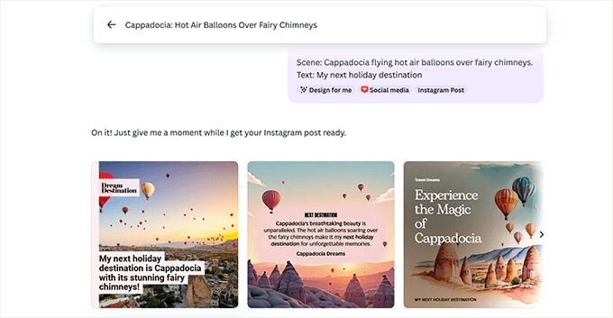 Generating social media images using AI in Canva