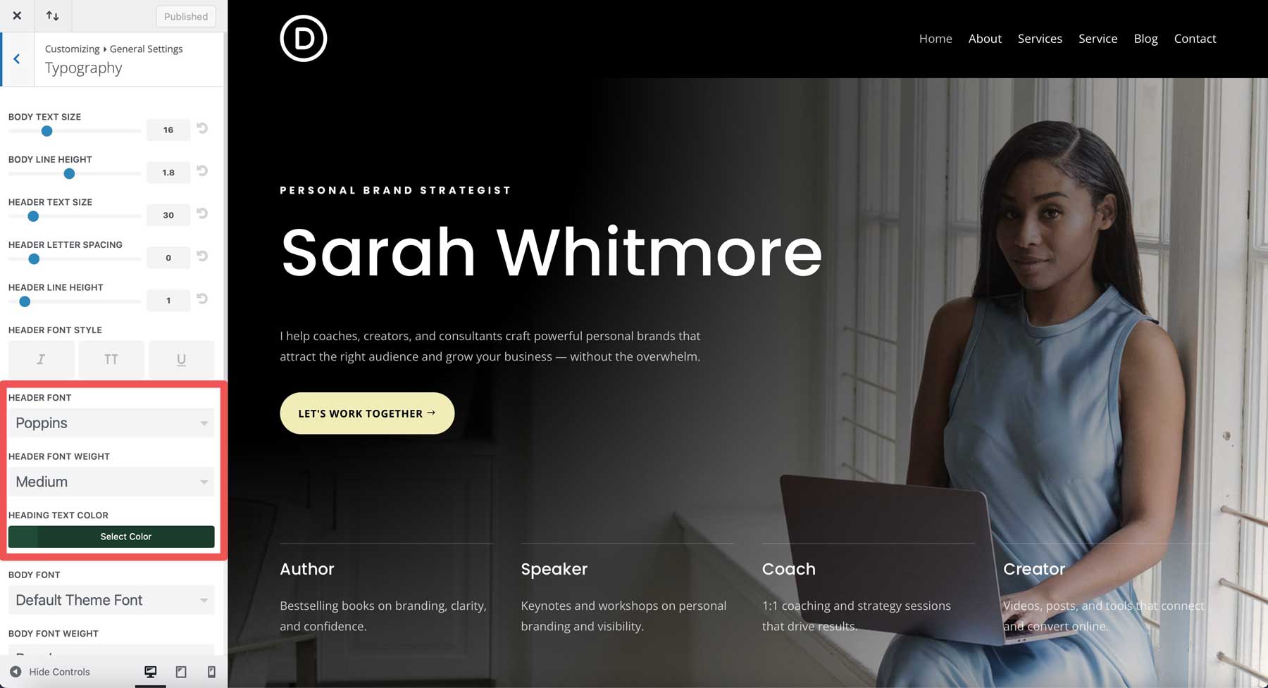 Branding Coach starter site for Divi