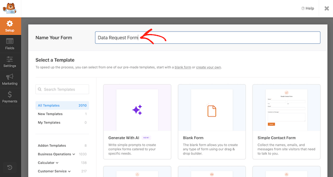 How to create a privacy and compliance form using WPForms 