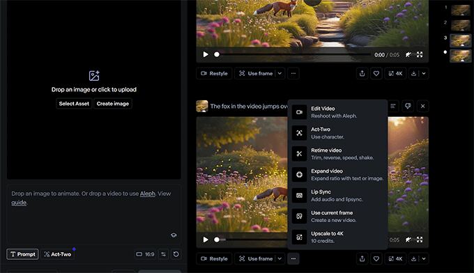 Runway offers easy to use video editing tools built-in