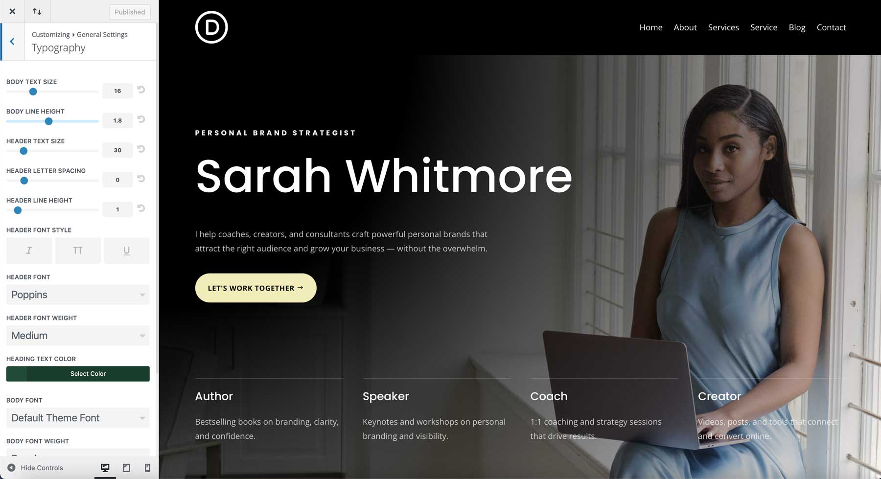 Branding Coach starter site for Divi