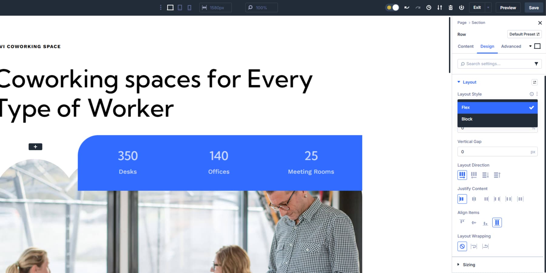 A screenshot of various flexbox ready layouts available in Divi 5
