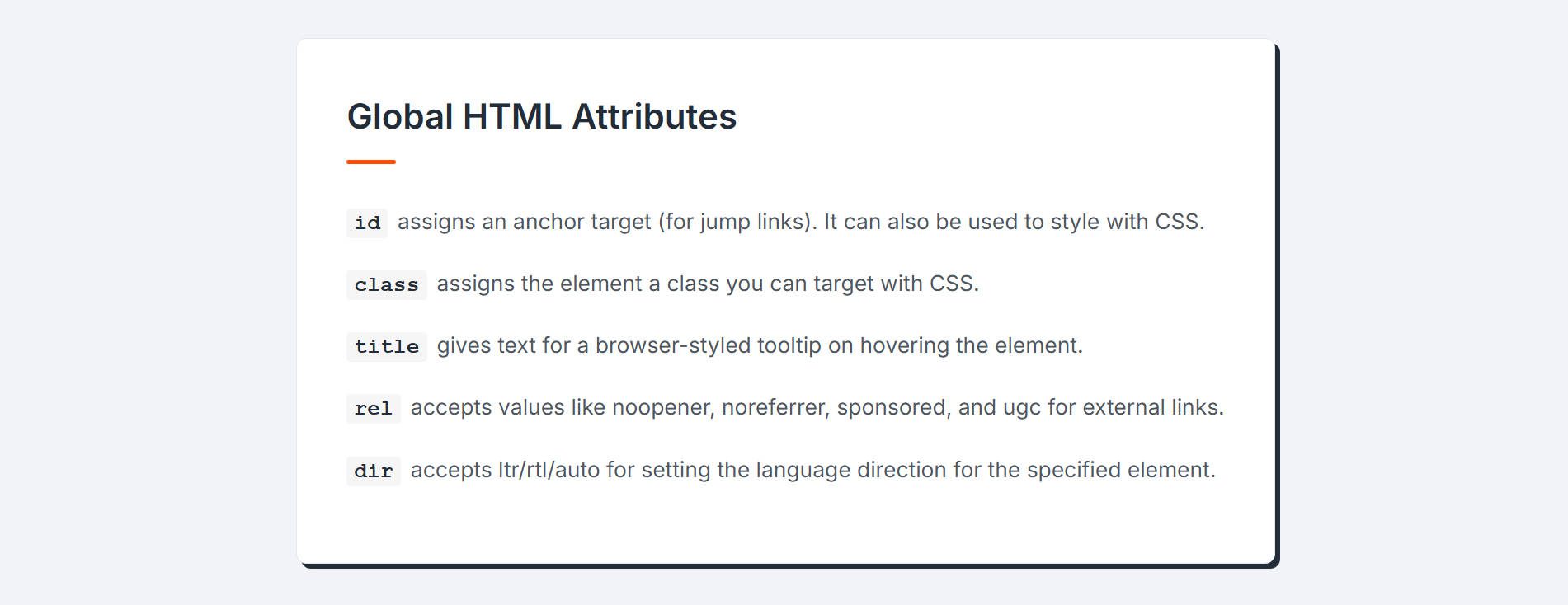 Global Landmark Attributes Cheatsheet - Semantic Attributes to Add to HTML