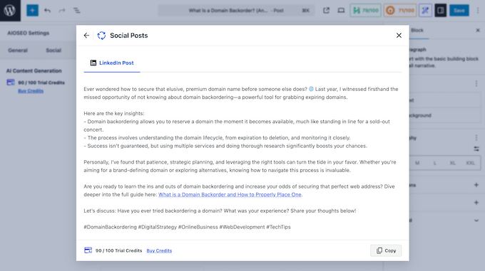 How to auto-generate content for your social profiles using AIOSEO
