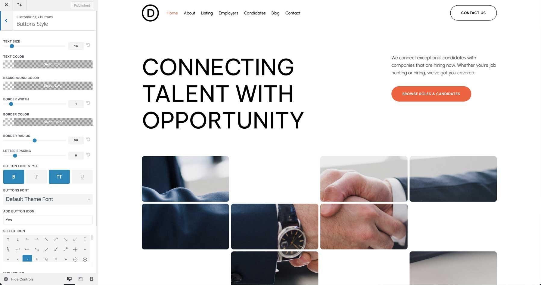 recruiter starter site for Divi
