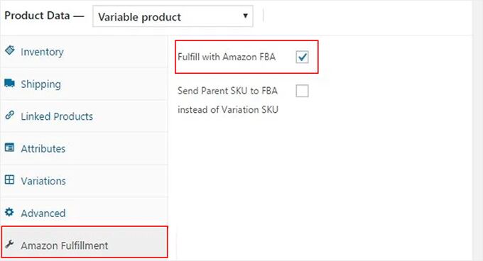 Check fulfil with Amazon FBA box