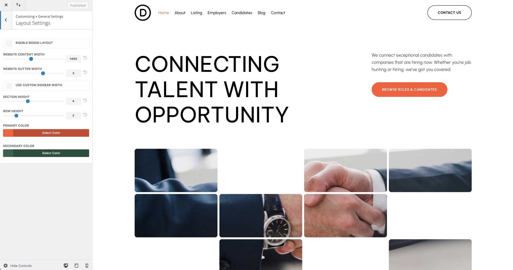 recruiter starter site for Divi